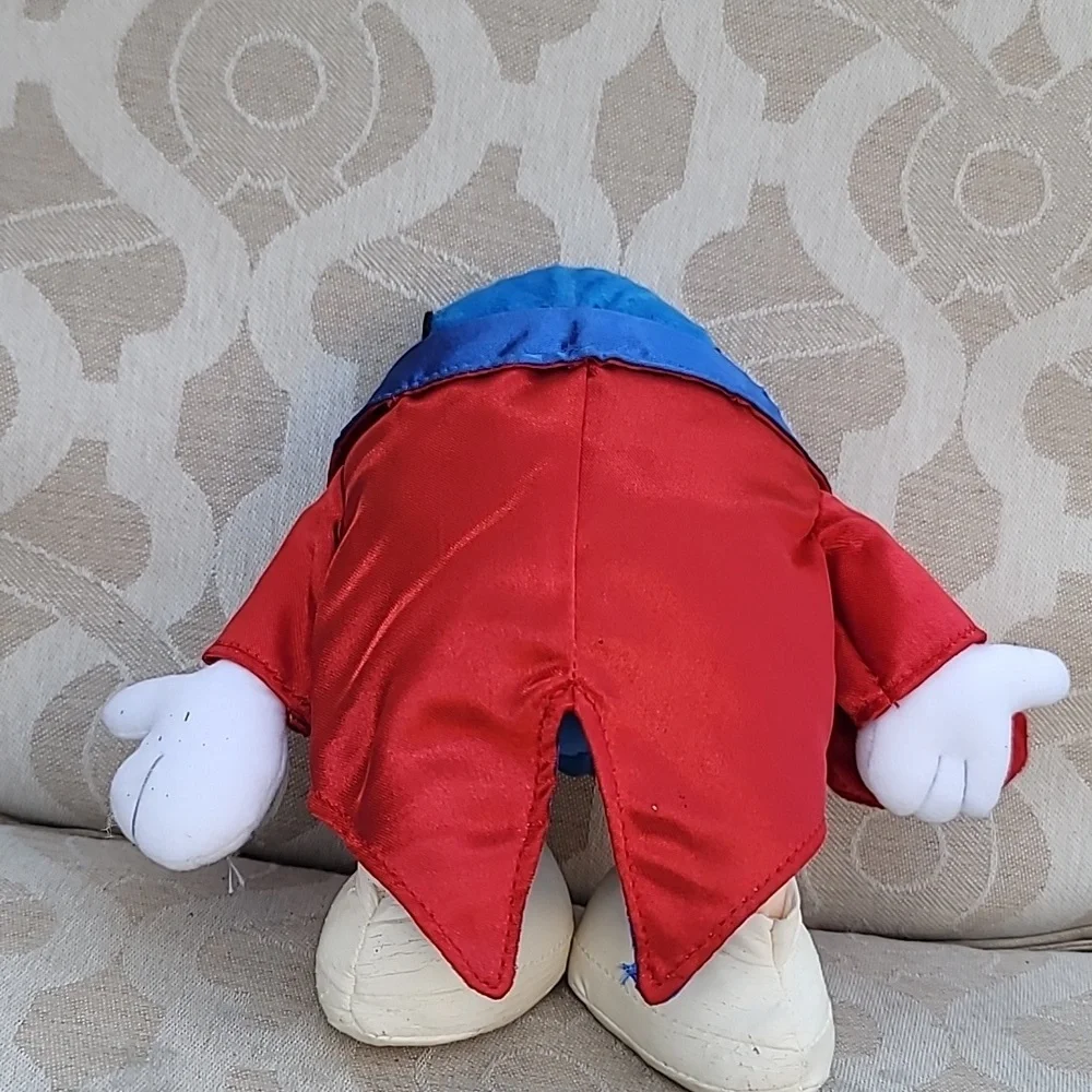 Y2K Rare Toy Blue Red Jacket Glases Big Heart Kids Plush Toy